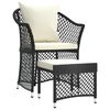 vidaXL Set de muebles de jard&iacute;n 2 pzas y cojines rat&aacute;n sint&eacute;tico negro