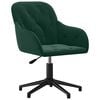 vidaXL Silla de oficina giratoria de terciopelo verde oscuro