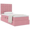 vidaXL Cama con almacenamiento y colch&oacute;n Rosa 90 x 200 cm Terciopelo