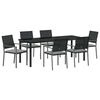 vidaXL Conjunto de Comedor de Jard&iacute;n 7 pcs Negro y Gris Claro