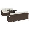 vidaXL Conjunto de sof&aacute; de jard&iacute;n 8 pcs Marr&oacute;n rat&aacute;n sint&eacute;tico