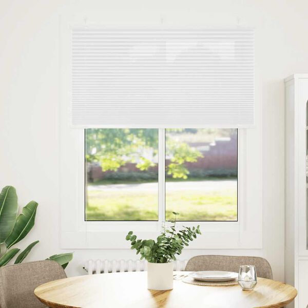 vidaXL Estor Plisado blanco 105x100 cm Tela Ancho 104,4 cm Poli&eacute;ster