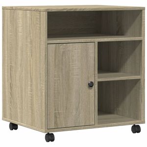 vidaXL Soporte para impresora con ruedas roble Sonoma 60x50x67 cm