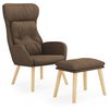 vidaXL Sill&oacute;n de relax con taburete tela marr&oacute;n