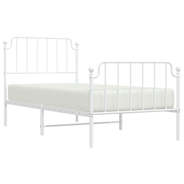 vidaXL Estructura cama sin colchón con estribo metal blanco 90x200 cm