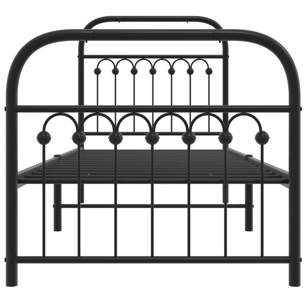 vidaXL Estructura cama sin colchón con estribo metal negro 75x190 cm