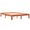 vidaXL Estructura de cama sin colch&oacute;n madera maciza marr&oacute;n 135x190 cm