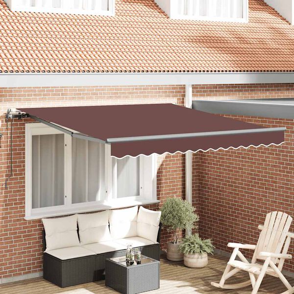 vidaXL Toldo retráctil automático burdeos 300x250 cm