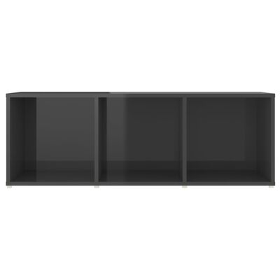 vidaXL Mueble de TV madera contrachapada gris brillante 107x35x37 cm