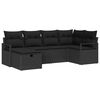 vidaXL Conjunto de sof&aacute; de jard&iacute;n 6 pcs Negro rat&aacute;n sint&eacute;tico