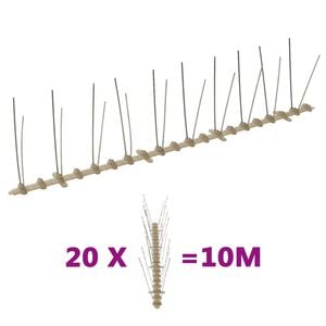 vidaXL Set de 2 hileras de pinchos contra p&aacute;jaros y palomas 20 uds 10m