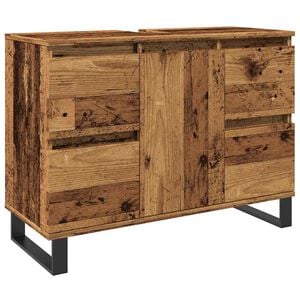 vidaXL Mueble de lavabo madera de ingenier&iacute;a envejecida 80x33x60 cm