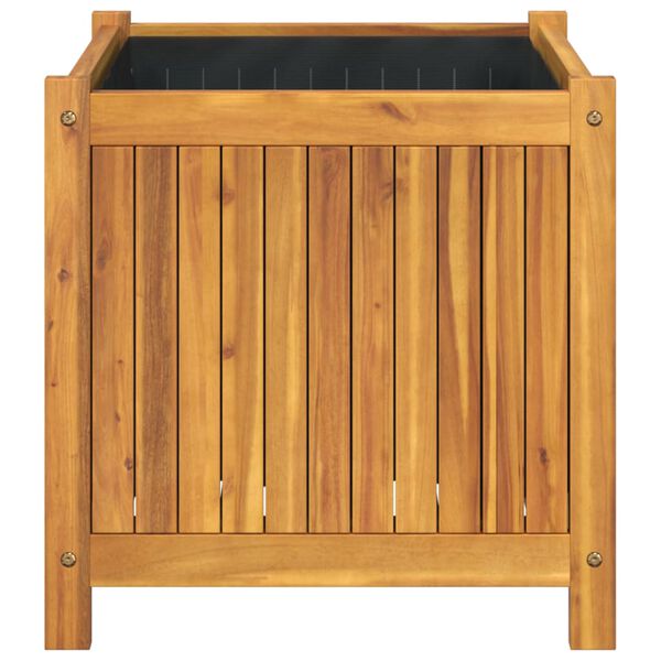 vidaXL Jardinera con forro madera maciza de acacia 50x50x50 cm