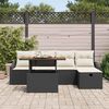 vidaXL Conjunto de sof&aacute; de jard&iacute;n 6 pcs Negro rat&aacute;n sint&eacute;tico