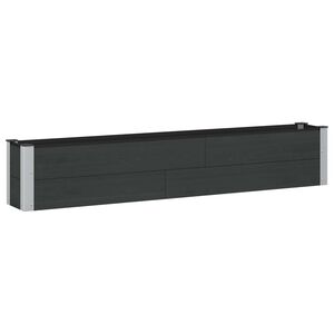 vidaXL Arriate elevado Negro 200 x 30 x 36 cm WPC y Aluminio