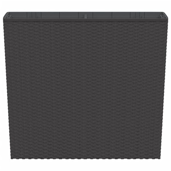 vidaXL Macetero con interior extra&iacute;ble PP rat&aacute;n marr&oacute;n 12/44 L