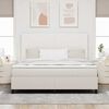 vidaXL Cama tipo Box Spring Manual Crema y Blanco 203 x 180 x 128 cm