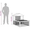 vidaXL Conejera jaula de animales con patio exterior madera