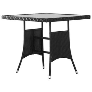vidaXL Mesa de jard&iacute;n 80x80x74 cm rat&aacute;n sint&eacute;tico negro