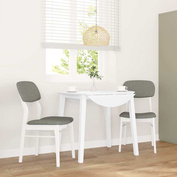 vidaXL Sillas de comedor con cojines 2uds madera maciza blanco caucho