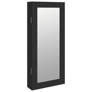 vidaXL Espejo con joyero de pared negro 30x8,5x67 cm