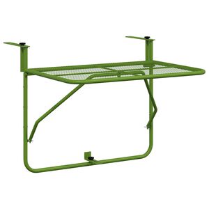 vidaXL Mesa de balc&oacute;n acero verde 60x40 cm