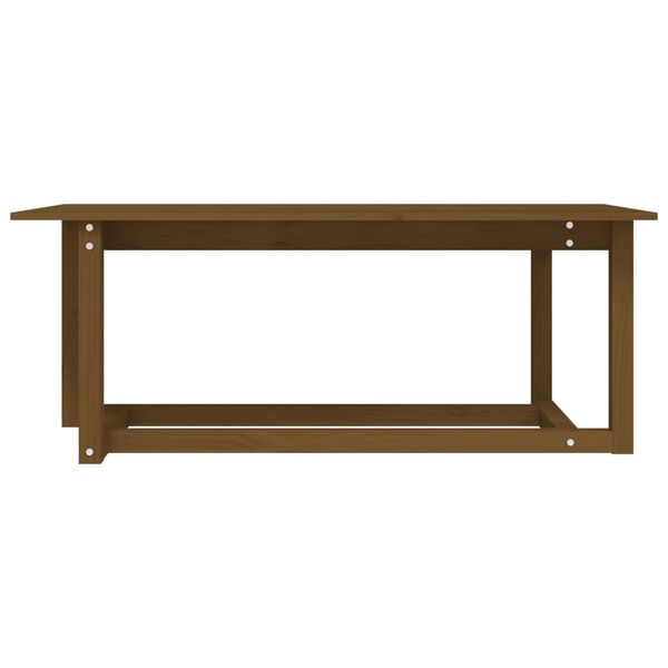 vidaXL Mesa de centro madera maciza de pino marrón miel 110x55x45 cm