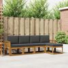 vidaXL Conjunto de sof&aacute;s de exterior 5 pcs Natural y Antracita