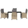 vidaXL Conjunto de Comedor de Jard&iacute;n 5 pcs Beige rat&aacute;n sint&eacute;tico