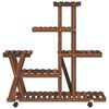 vidaXL Soporte de flores con ruedas madera maciza abeto 95x25x101 cm