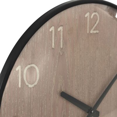 vidaXL Reloj de pared de MDF y metal marrón 42 cm