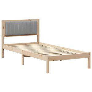 vidaXL Estructura de Cama con Cabecera Tapizada Gris Claro 90 x 190 cm