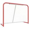 vidaXL Porter&iacute;a hockey y red acero poli&eacute;ster rojo blanco 153x60x118cm