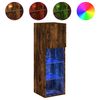 vidaXL Muebles de TV con luces LED 2 uds roble ahumado 30,5x30x90 cm