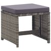vidaXL Set comedor jard&iacute;n 5 pzas rat&aacute;n sint&eacute;tico y madera acacia gris