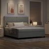 vidaXL Cama con Box Spring LED y Colch&oacute;n Gris Claro 180 x 200 cm
