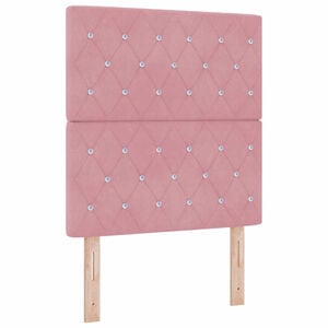 vidaXL Cabecero LED con tiras LED con cabecera Rosa 80 cm Terciopelo