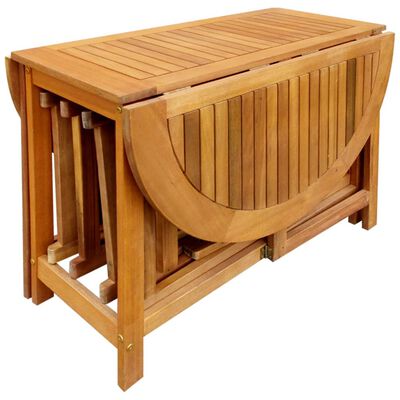 vidaXL Set comedor de jardín plegable 5 piezas madera maciza de acacia