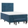 vidaXL Cama box spring con colch&oacute;n terciopelo azul oscuro 120x200 cm