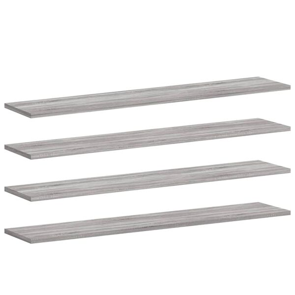 vidaXL Estantes pared 4 uds madera ingenier&iacute;a gris Sonoma 100x20x1,5cm
