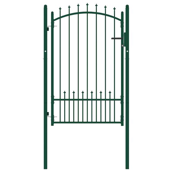 vidaXL Puerta de valla Emmen con pinchos de acero, 104x117 cm, verde