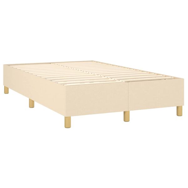 vidaXL Cama box spring con colch&oacute;n tela color crema 120x190 cm