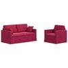 vidaXL Sof&aacute; 2 pcs Rojo vino 158 x 78 x 80 cm Terciopelo