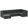 vidaXL Set muebles de jardín 6 piezas y cojines ratán sintético negro