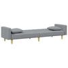 vidaXL Sof&aacute; cama de 2 plazas con almohadas y taburete tela gris claro