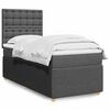 vidaXL Cama box spring con colch&oacute;n tela gris oscuro 100x200 cm