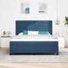 vidaXL Cama tipo Box Spring con colch&oacute;n con LED Azul 180 x 200 cm tela