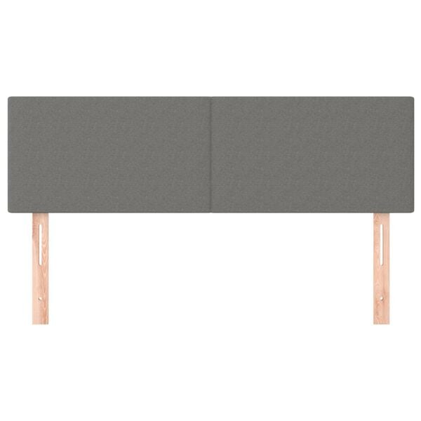 vidaXL Cabeceros 2 unidades tela gris oscuro 72x5x78/88 cm