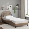 vidaXL Estructura de cama Viana con LED sin colch&oacute;n capuchino 90x190 cm
