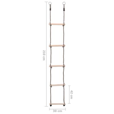 vidaXL Escalera de 5 peldaños madera maciza de pino 210 cm